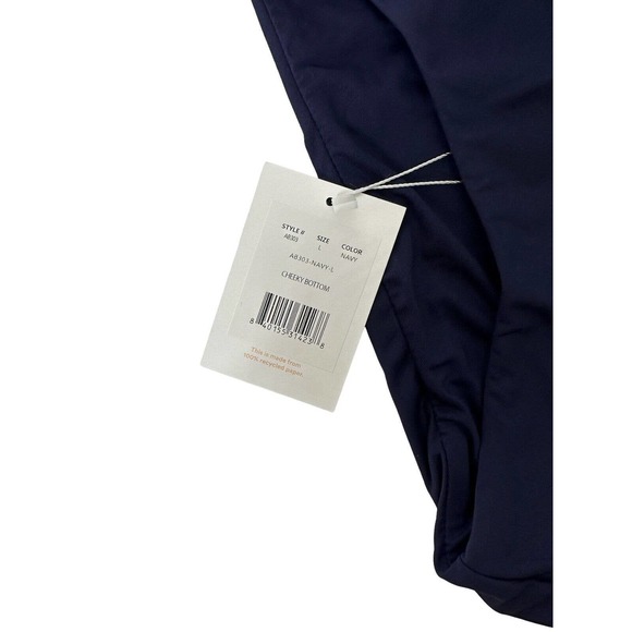 NWT Andie Womens‎ Cheeky Swim Bottoms Size Large Mid Rise Lined Navy Blue - Picture 6 of 9